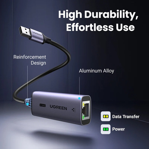 Ugreen Adaptador Gamer Usb 3.0 Rj45 Ethernet 2500mbits 2.5 G