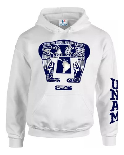 Buzo Canguro Pumas Unam Blanca Unisex