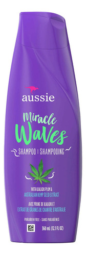Aussie Miracle Waves Champú Sin Parabenos De Cáñamo