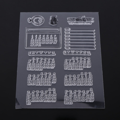 Sello De Silicona Transparente, Diseño De Calendario, Dise¿