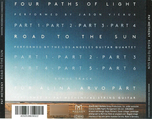 Pat Metheny Cd 2021 Road To The Sun +booklet Europeo Cerrado