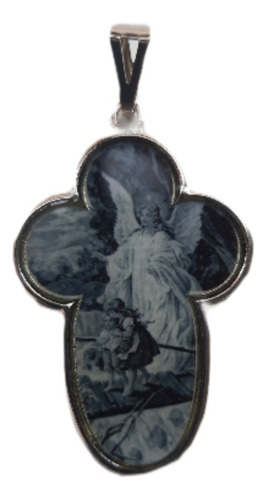 B. Antigo - Medalha Formato Crucifixo Imagem Anjo Da Guarda