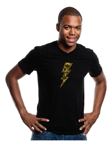 Polera Negra Harry Potter Rayo Dorado