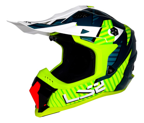 Casco Para Cross Ls2 Mx700 Astro Cobalto/amarillo