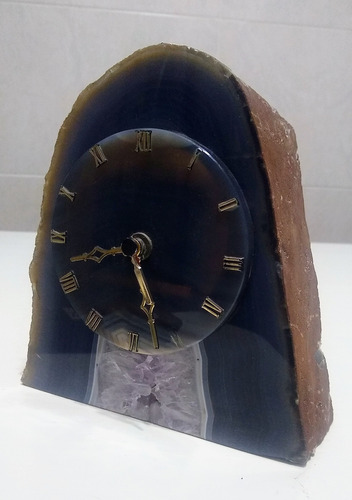 Reloj De Mesa Piedra Semipreciosa Ágata Azul