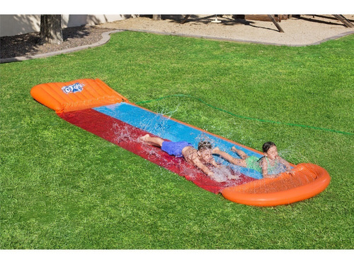 Imagen 4 de 6 de Pista Deslizable Doble De Agua Bestway 52255 Con Tobogan