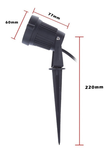 Foco Led Estaca Jardín 5w Exterior Iliuminación Rojo Ó Azul