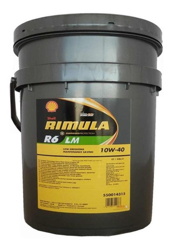 Aceite Motor Shell Rimula R6 10w40 20 Lts Shell