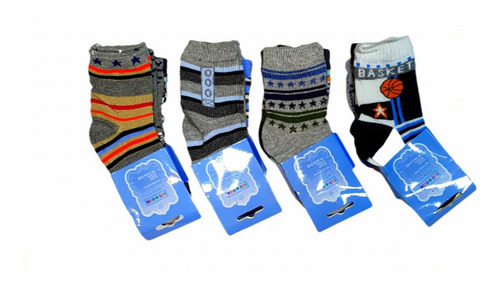 Laake 12 pares de calcetines para niño multicolor 95% algodón talla 23-38 