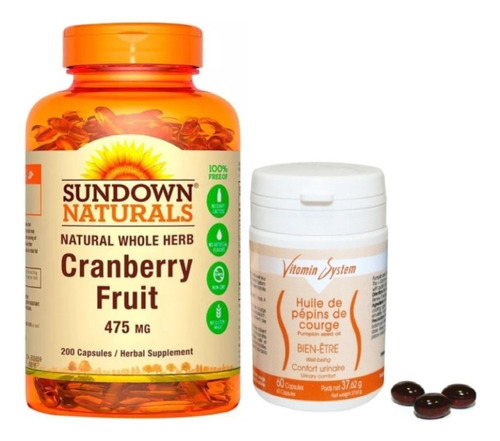 Sundown Cranberry Arandano Rojo 200 Caps + Semillas Calabaza