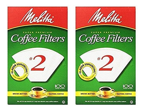 Melitta 6 Tazas Blanco Cono De Café De Filtro 100 Pk (p