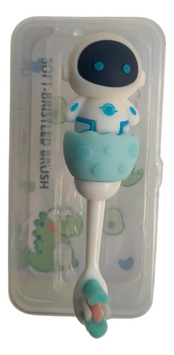 Cepillo Dental Infantil Animado Cartoon Dibujitos Toyz Robot Azul