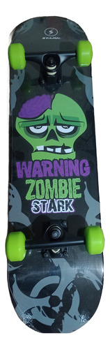Skate Completo Stark Zoombies Profesional 9 Capas Patineta Verde