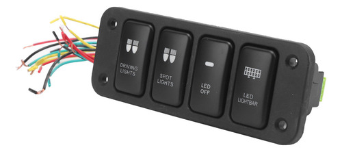 Botón De Control De Luz Azul Led Con Panel De 4 Bandas Para