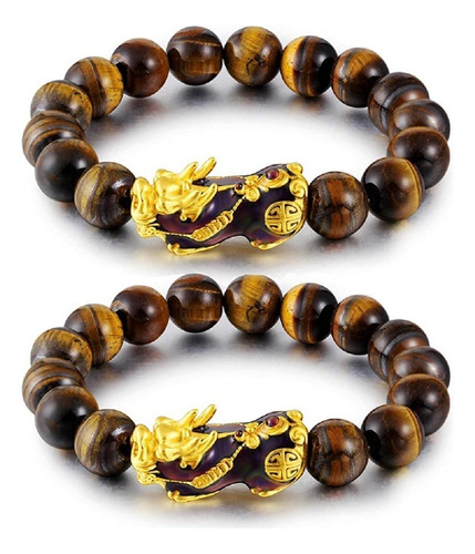 Pulsera Feng Shui Pi Xiu Suerte Riqueza Natural Ágata, 2 Uni