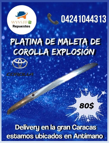 Platina Cromada De Maleta De Corolla Explosion 