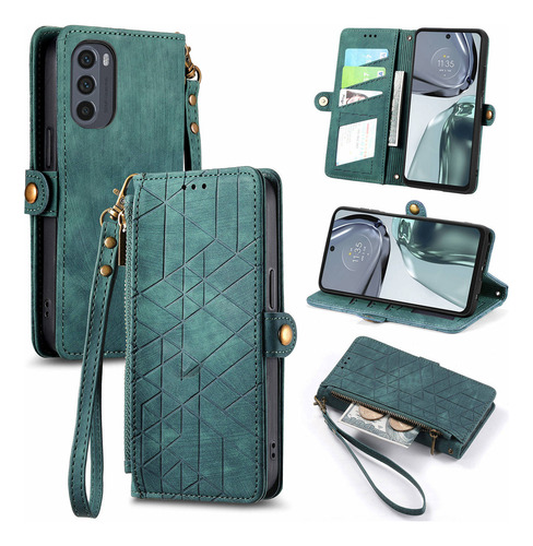 Funda De Piel Tipo Cartera Para Motorola G24 Power G23 G22