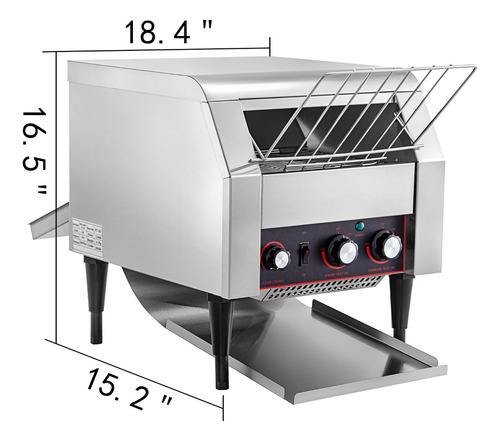Vevor Horno Comercial Eléctrico Pizza 2600w Tostadora Inox Color Plateado