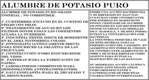 Alumbre De Potasio 25 Kilos