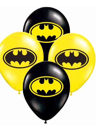 Combo Batman 30 Globos De 12   Y 50 Bolsitas Cot Chirimbolos