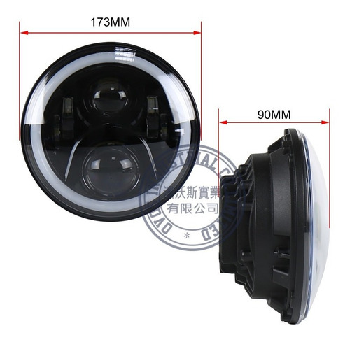 Faro Led Redondo Harley H4 Alta/baja Ojo De Angel Premiun