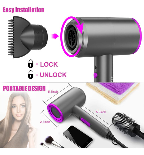 Secador De Pelo Karrong Ionic 1800 W Con Motor De Corriente