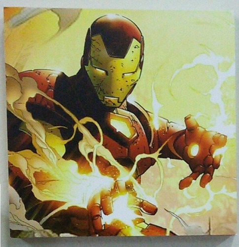 Mini Quadro De Madeira Marvel Homem De Ferro Tony Stark