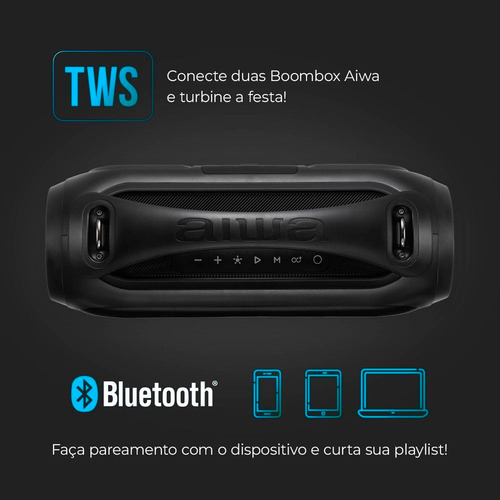 Caixa De Som Boombox Multispkrsound Aws-bbs-02 Bl Aiwa