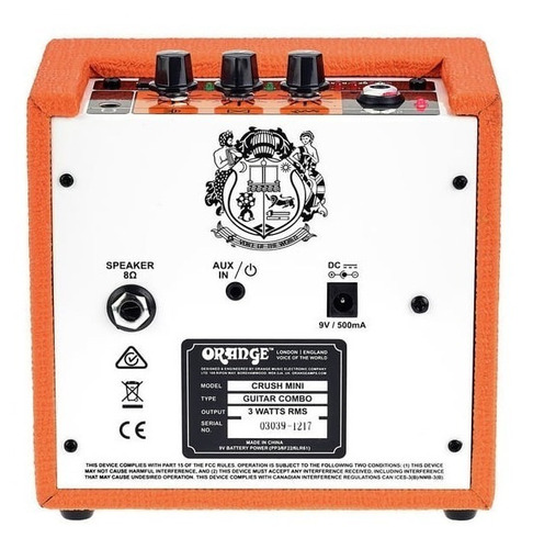 Amplificador Portátil Guitarra Electrica Orange Crush Mini