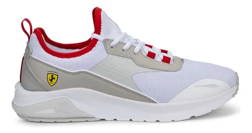 Zapatilla Puma Para Hombre Electron En Color Blanco Con Rojo.