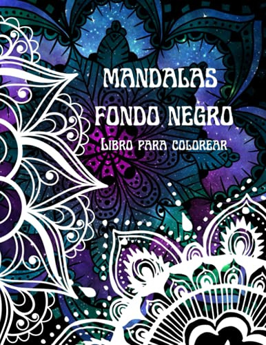 Mandalas Fondo Negro Libro Para Colorear : Libro Terapeutico