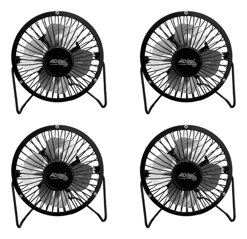 Ventilador De Escritorio Usb Pequeño Aspas De Metal Adir 4 P