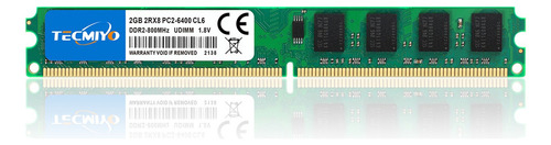 Memoria Ram Tecmiyo 2gb Ddr2-800 Udimm Pc2-800u Desktop Ram 6400MB/S 800MHZ