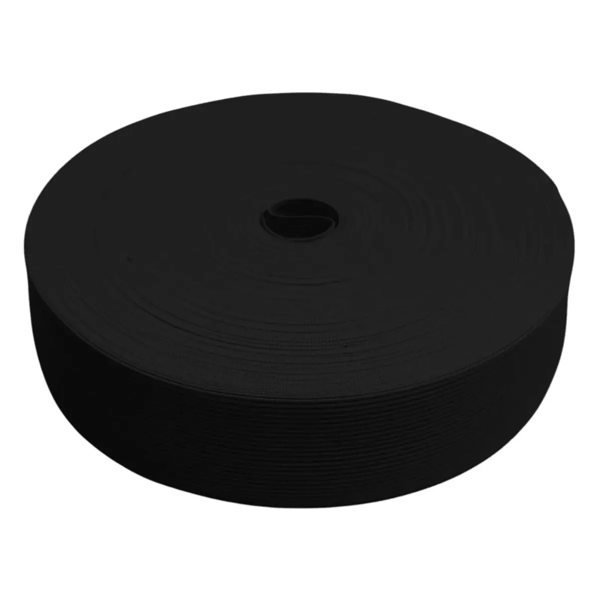 Elástico para Embutir Chato de 3.9cm Preto – 25 Metros para Moda Fitness e Praia Boing