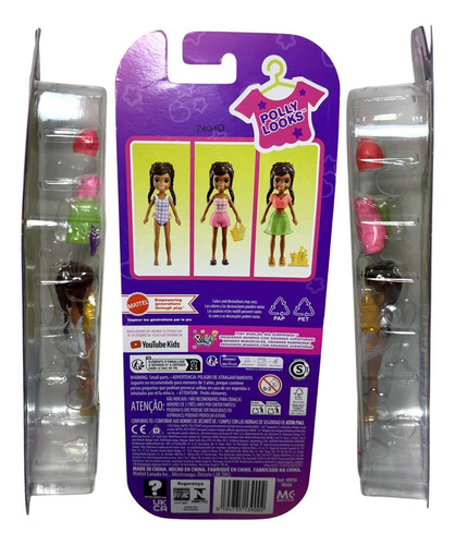 Conjunto Mini Boneca Colecionável Menina Morena Negra Shani - Pacote Pequeno Fashion De Moda - Acompanha Acessórios E Roupas Roupinhas Praia Piscina Verão - Amiga Da Polly Pocket - Mattel Brinquedos