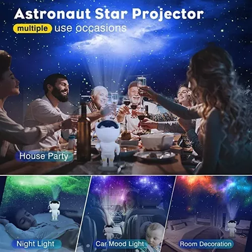 Proyector Lámpara Luz Led Galaxia Astronauta Ho442 Color de la estructura  Blanco