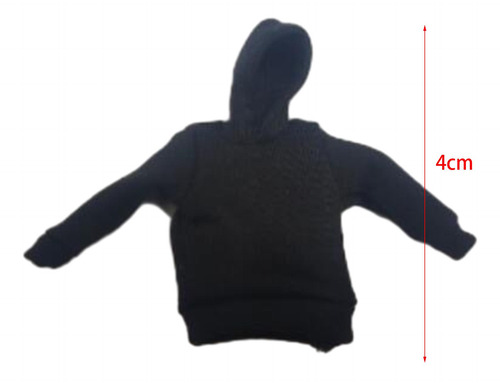 Sudadera Con Capucha A Escala 1/18, Ropa De Muñeca Negro