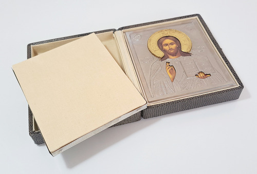 Iconos Religiosos Ortodoxo Ruso En Estuche Antiguo (Usado)