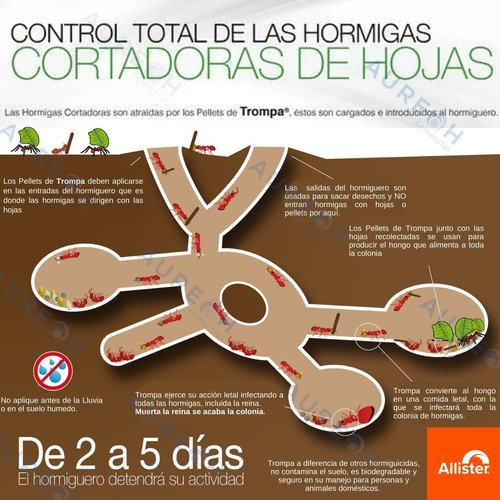 Veneno Cebo Mata Hormigas Arrieras Pellets Trompa 2.3kg 5 Lb