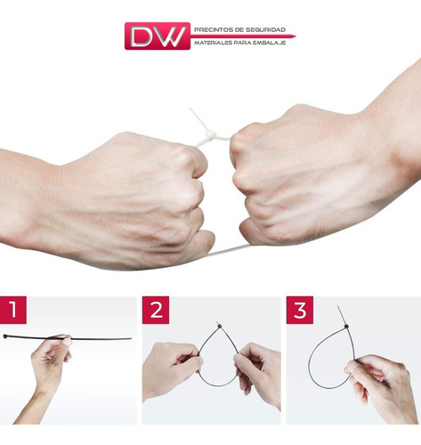 Imagen 3 de 10 de Precinto Prensacable Plástic Nylon 2,5mmx10cm X1000un Oferta