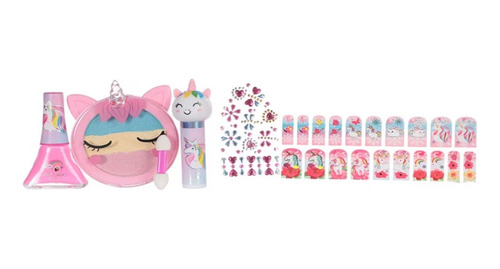 Super Set De Cosméticos + Manicure Unicorns & Rainbows