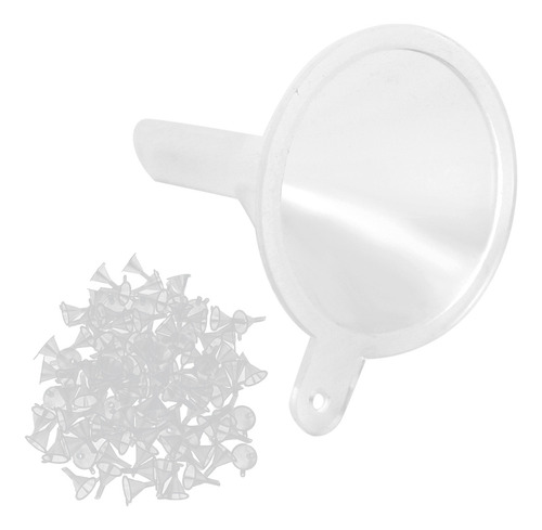 Funil De Plástico Transparente Pequeno, 100 Peças De Corda