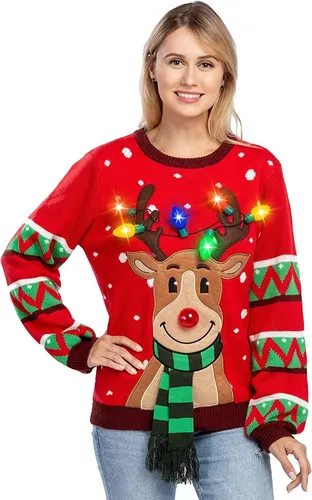 Sueter de online navidad con luces