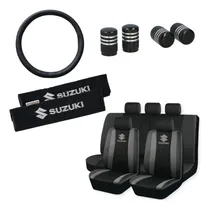 Comprar Funda Tela Y Ecocuero Suzuki + C. Volante Y Cinto + Tapas