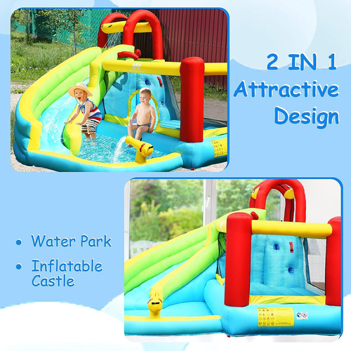 Castillo Inflable Para Saltar Con Tobogán Acuático, Parque A