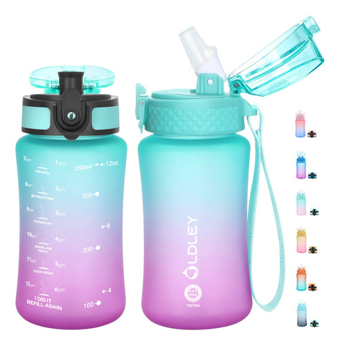 Botella De Agua De 12oz Para Nios/nias Pequeos, Sin Bpa, Con