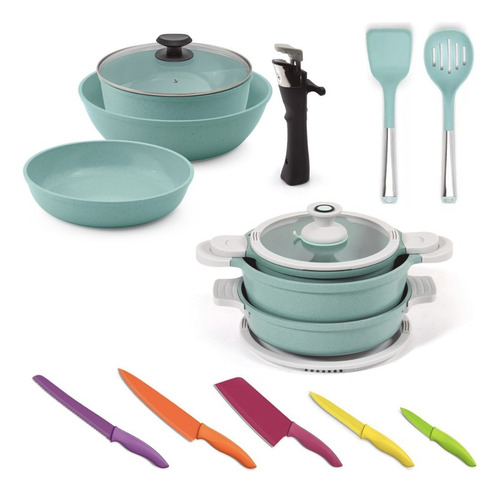 Batería De Cocina Jade Cook Smart + Utensilios 24 Piezas 