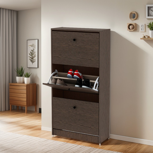 Zapatero Botinero 18 Pares Mueble Organizador Blanco Hogar Roble