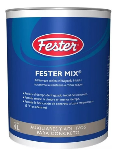 Fester Mix Auxiliar Y Aditivo Para Concreto Gal 4 L