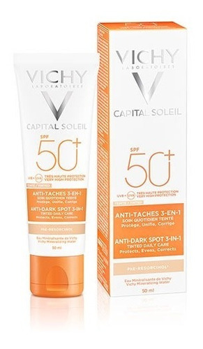 Protector Solar Vichy 3 En 1 Fps 50+ Antimanchas 50 Ml 